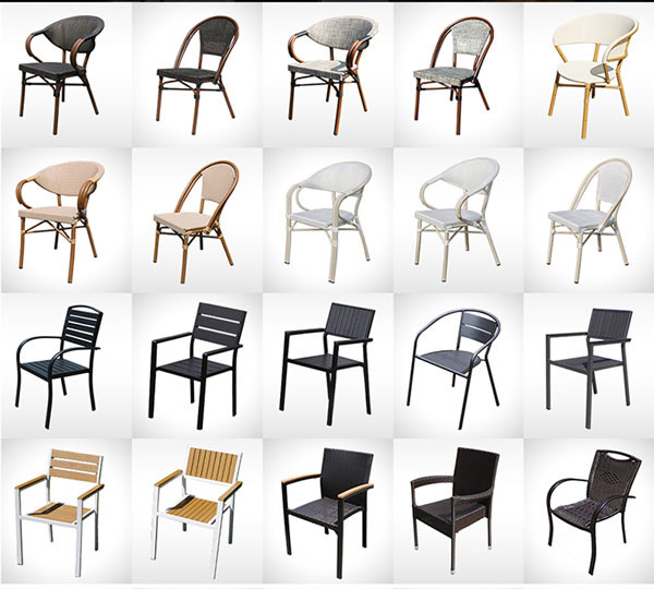 Résistance extérieure 2.5mm de haute température de meubles de jardin de chaise noire et blanche de rotin