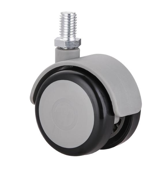 3 Inch M10 Threaded Stem Caster Wheels , TPR Locking Caster Wheels For Chair Kitchen