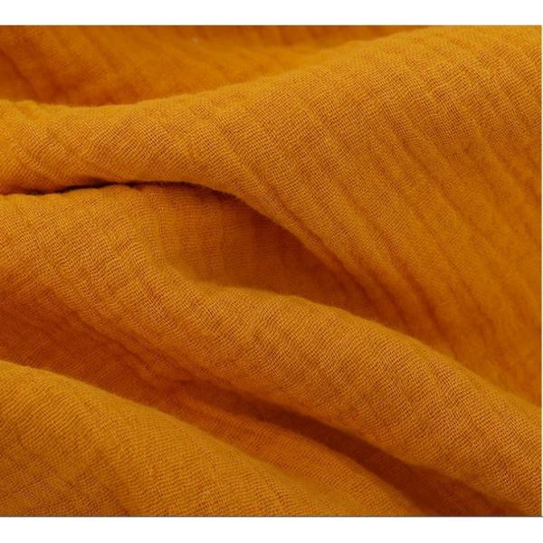 Crinkle Finishing 100% Cotton Muslin Gauze Fabric for Baby Blanket and Pajama Solid Style