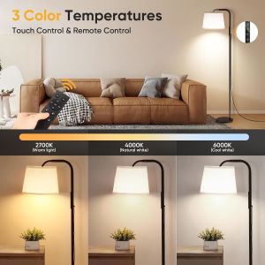 Touch Control Light Therapy Floor Lamp with 10000 Lux Brightness and 3 Dimmable