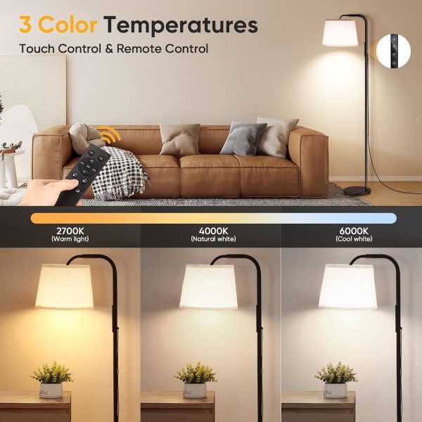 10000 Lux Light Therapy Lamp with Adjustable Color Temperature and Remote Control for SAD Relief