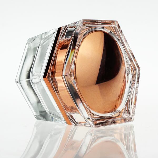 Tarro transparente de la botella de cristal 30g con el casquillo de acrílico para el skincare