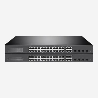 24 interruptores espertos fáceis do gigabit portuário com 4 portos combinados 4 portos da fibra de SFP