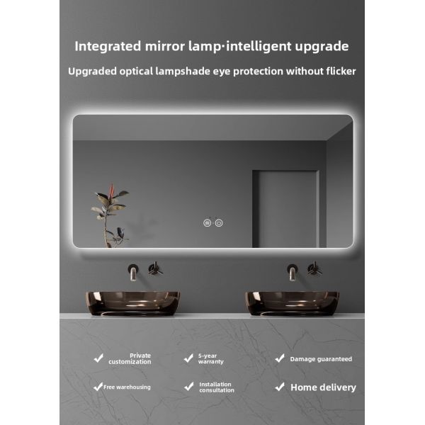 Luxury LED Bath Mirror Touch Switch Premium Modern Rectangular Square Design for Elegant Hotels Apartments Villas Hot Selling