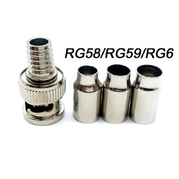 Friso masculino de BNC no conector de cabo coaxial da porca da baioneta do estilo para o CCTV de RG58/RG59/RG6