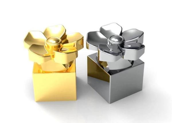 Modern Fashion Luxury Silver Electronic Plating Metal Die Casting Zinc Alloy Perfume Bottle Caps With Laser Engraving Logo