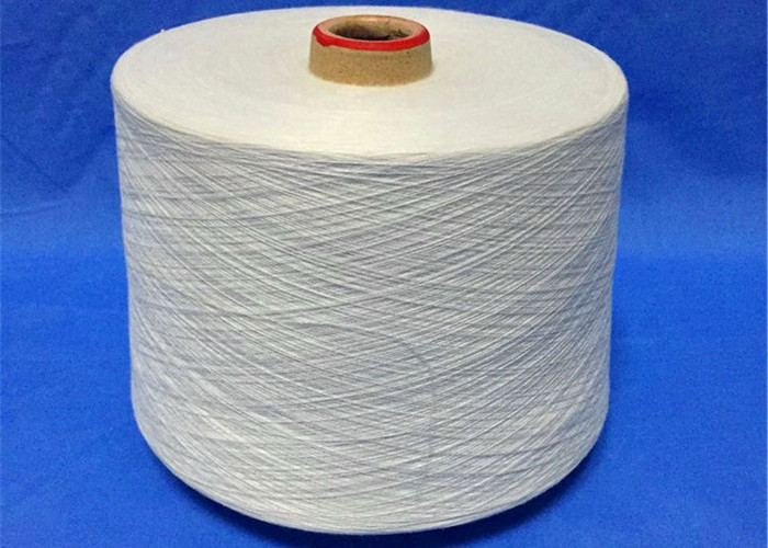 Virgin Polyester Spun Yarn , Ne30 Raw White Ring spun polyester yarn For Weaving