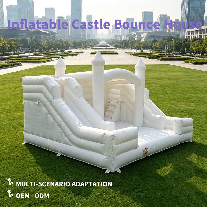 White Inflatable Castle Bouncer Jump House For Outdoor Birthday Party Rental Business