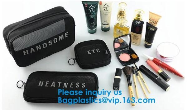 Women Mesh Bag Travel Cosmetic Bag Makeup Case Pouch,Organizer Purse Necessary Mesh Cosmetic Bag Women Make Up Bag Makeu