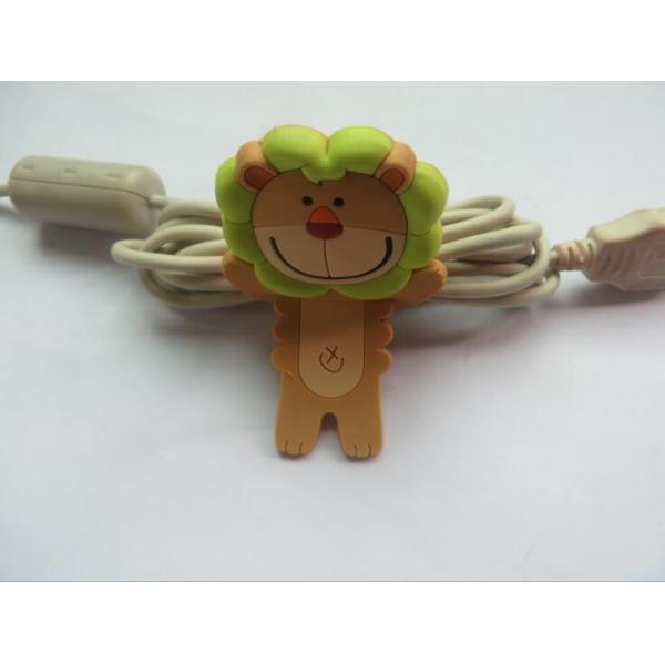 Custom Made Cute Animal Cable Winder Rubber Soft PVC Earphone Headphone Charms For School Students Gift