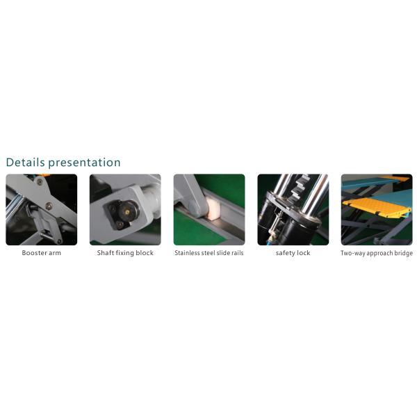 Dual Cylinder Car Scissor Lift 4T 1860mm Super Thin Small Scissor Lift