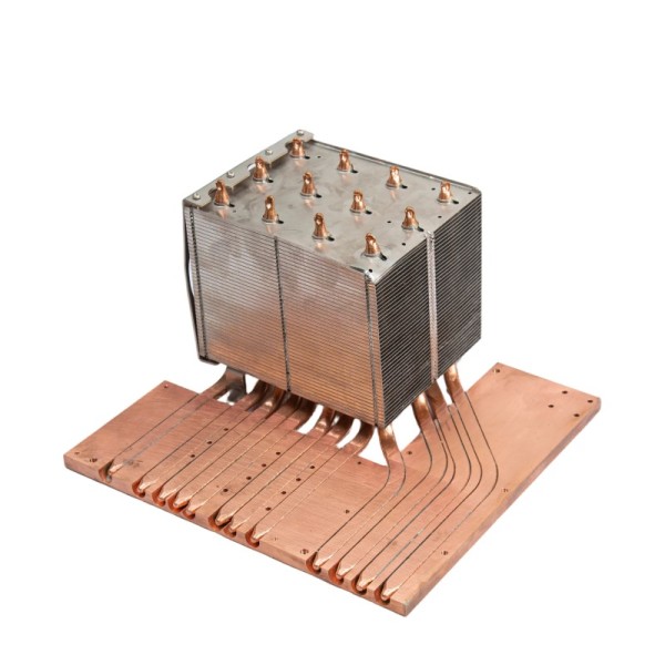 High Performance 12 Heat Pipe CPU Radiator Copper Base Aluminum Fins for Industrial Servers