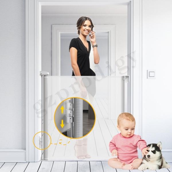 Extra Wide 140 Inch Retractable Gate Mesh Barrier Expandable Gate For Stairs