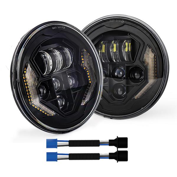 12V Purpose Replace/Repair Round Motorcycle Lighting System with 7 Inch LED Headlight