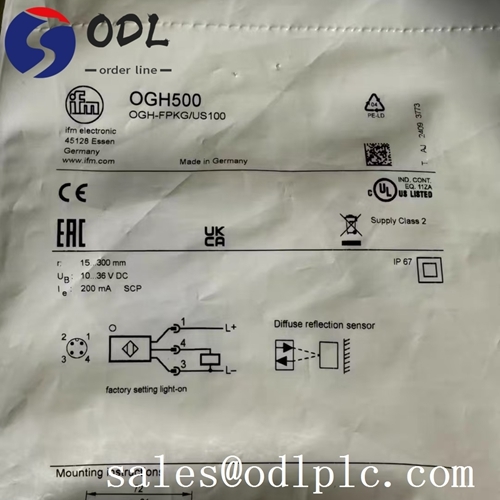 IFM OGH500 Diffuse Reflection Sensor with Background Suppression