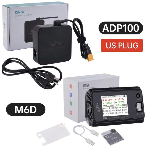 ToolkitRC Dual Channel Mini FPV Accessories Drone Battery Charger Discharger M6D 500W 15A