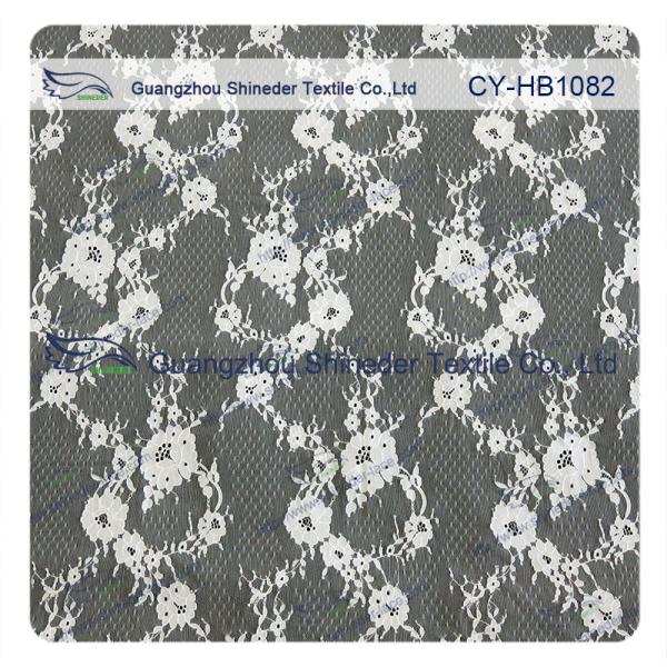 Custom Printed Swiss Voile Lace Trimming / Wedding Dresses Lace Fabric