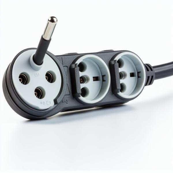 EU 3pin Male Plug To 2 X EU 3pin Female Sockets France 1 To 2 Extension Cord for Multiple Devices