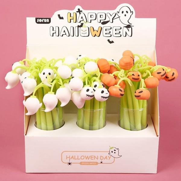 Halloween Gift Silicone Gel Pen Neutral Pen Pumpkin Ghost Kids Swing Gel Pen