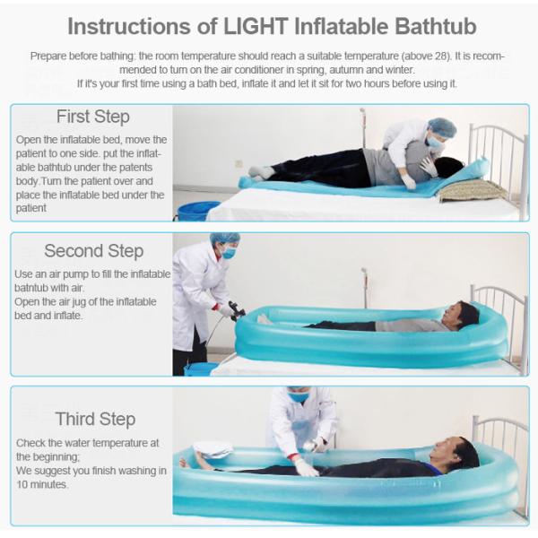 Eco Friendly PVC Medical Inflatable Bathtub Smart Heating Battery Charging