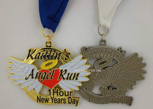 Brass Stamped Hard Enamel Karate Medals , Customized Swimming Awards Taekwondo Medals