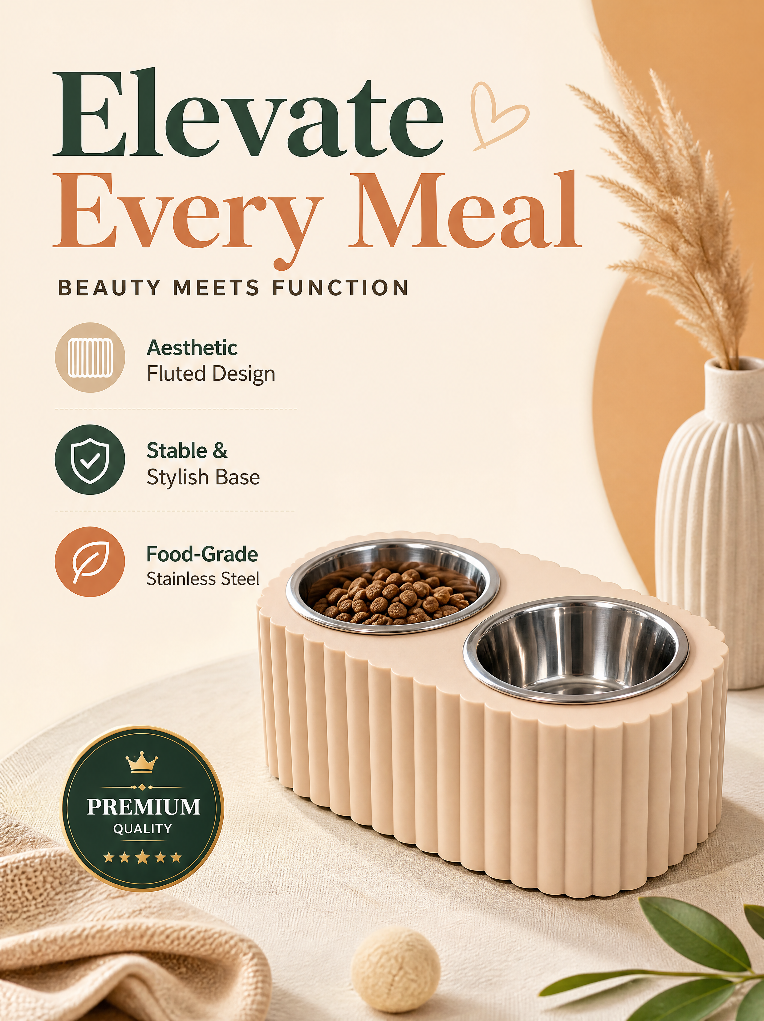 Blue Vertical Pet Feeding Stand Aesthetic 3d Printed Cat Accessories