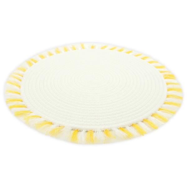 15 Inch Table Round Placemats Boho Cotton Woven Washable Tassels For Kitchen Dining
