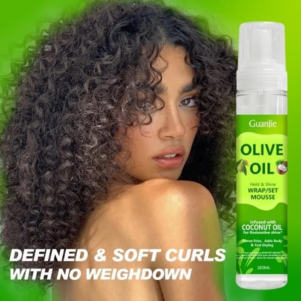 Olive Oil Curly Wig Hair Mousse Strong Hold Braid Foam For High Shine And No Flakes