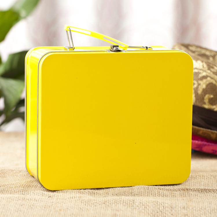 Rectangular Lunch Box Tinplate Metal Storage Packaging PMS offset printing