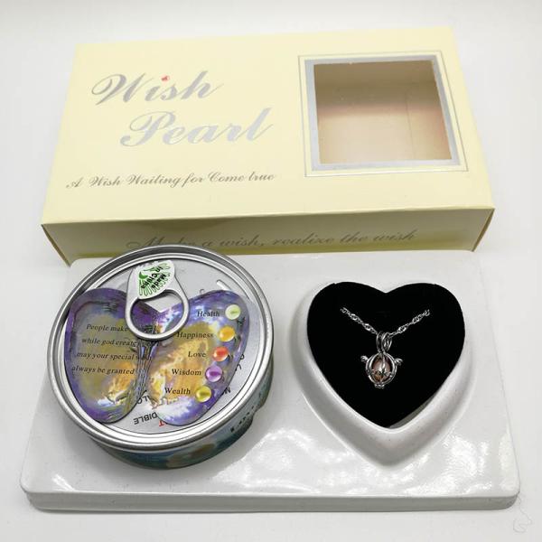 Wish Love Pearl Necklace Gift Set with Cage Pendant & Canned Freshwater Pearl DIY Fashion Jewelry