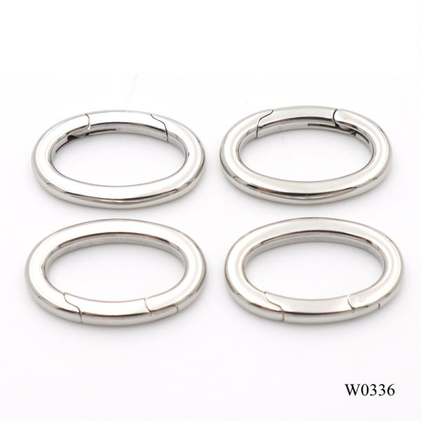 Luxury Stainless Steel Oval Shape Key Chain Ring Metal O Ring Spring Ring Snap Spring Clip