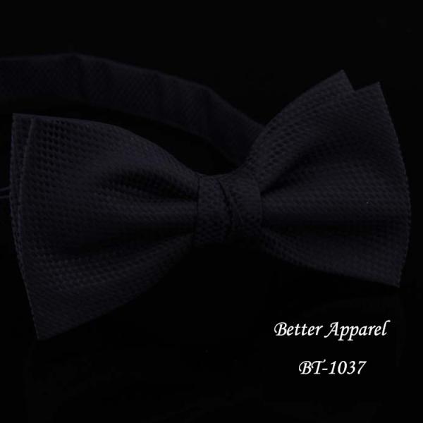 solid black 100% polyester pre-bow tie for business man