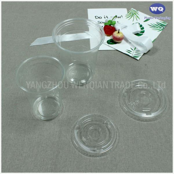 Factory Offer Plastic cup-12/14/15 Oz Disposable Clear PET Drinking Cup With Lid,PET Cup For Milk Tea,Fruit Juice,Coffee