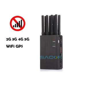 8 Bands Portable Signal Jammer with 4W Output Power and 20m Range for WiFi GPS 2G 3G 4G Blocking