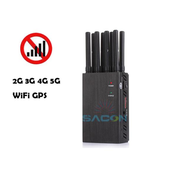 8 Bands Portable Signal Jammer with 4W Output Power and 20m Range for WiFi GPS 2G 3G 4G Blocking