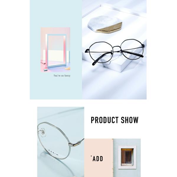 Round Men Women Parim Eyeglasses Frames Big Eye Fashionable Metal Myopic Frames