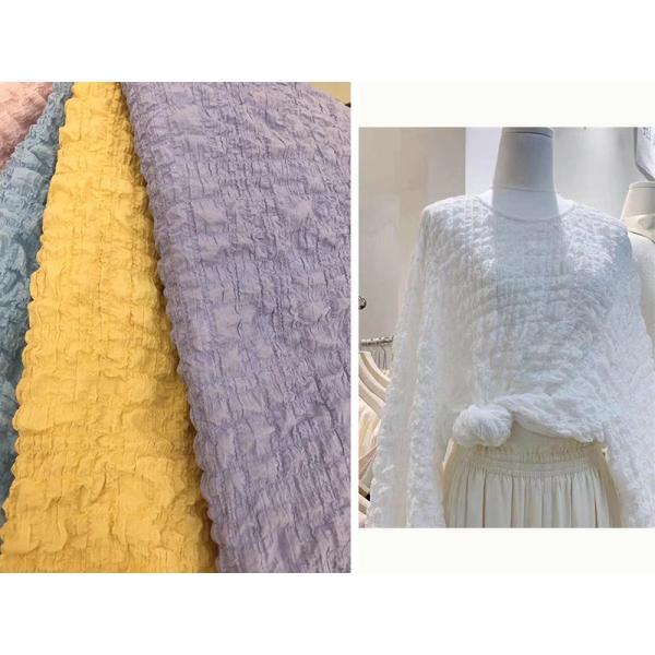 100% полиэстер 180-300gsm плиссировало связанный простиранием материал Crinkle равнины ткани