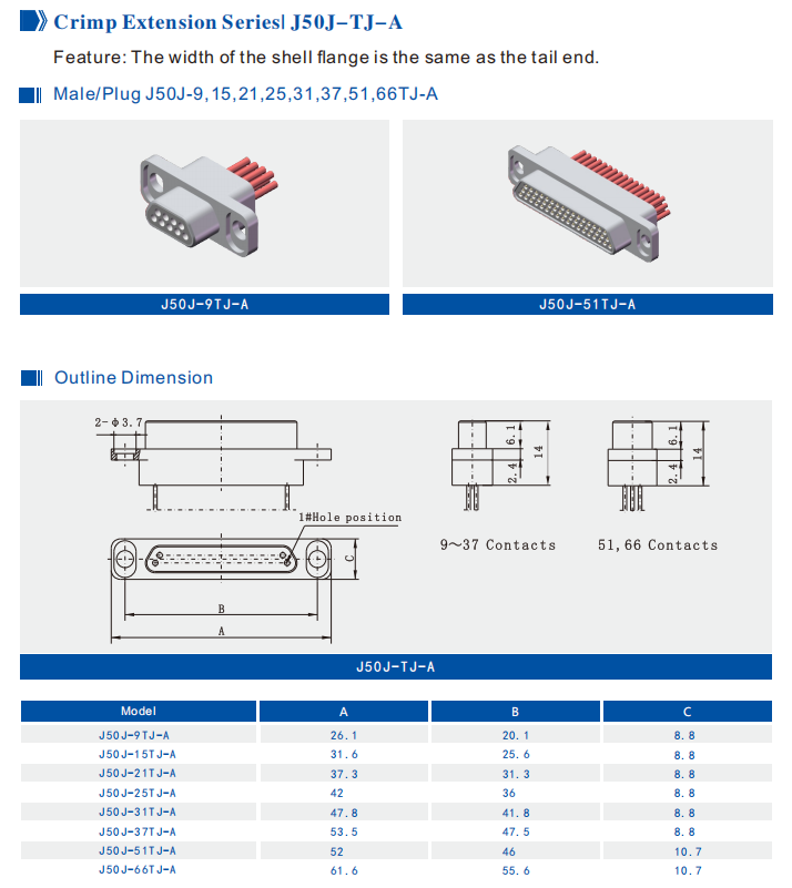 Micro Rectangle MDM D Sub 9 Pins Connector Hermetic Sockets