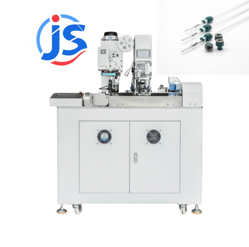 Automatic Wire Crimping Machine with Tube Insertion -One Side Crimp+Other Side Strip Heat Shrink/Fiberglass Tube