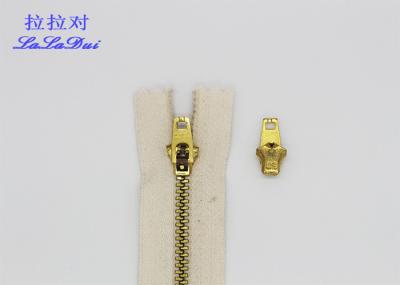 7 Inch Heavy Duty Coat Zippers 4 # , Invisible Separating White / Black Jacket Cotton Zipper