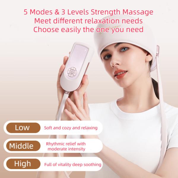 Electric Relaxing Head Massager Heating Wrap 6 Zone Airbag Head Spa Equipment