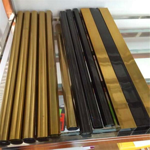 gold Colored Stainless Steel Pipe Tube Mirror Finish 201 304 316 For Handrail Balustrade Ceiling Decoration