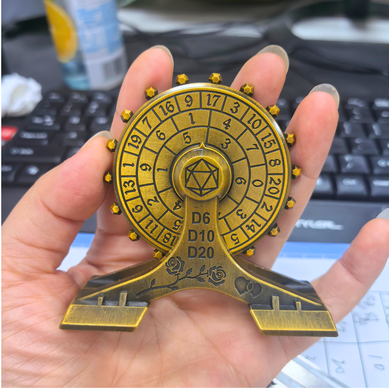 Premium Zinc Alloy Metal Ferris Wheel Dice Spinner with 7-in-1 Dice Functionality and High-Speed Silent Bearing