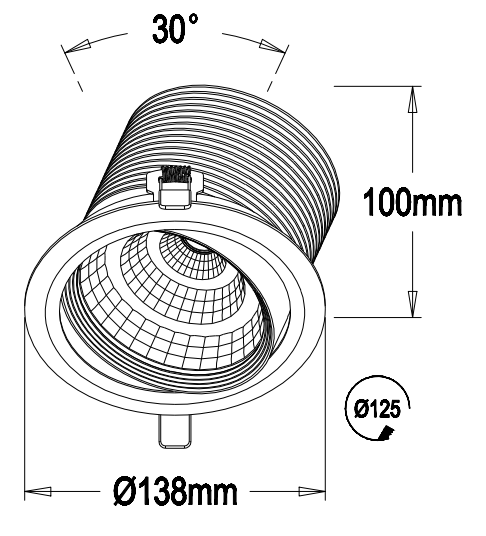 180 degree adjustable downlight used for resedential/home/office/hotels decor