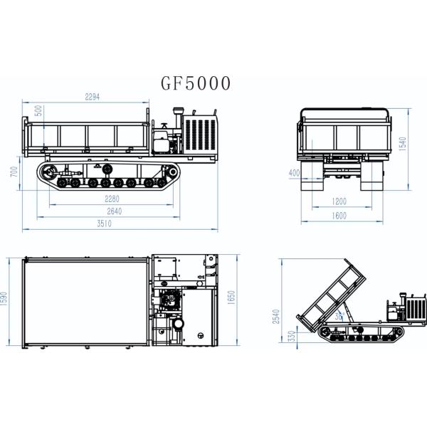 Китайские сельскохозяйственные машины 5 тонны GF5000A ползучий погрузчик грузовик грузовик резиновый буксир