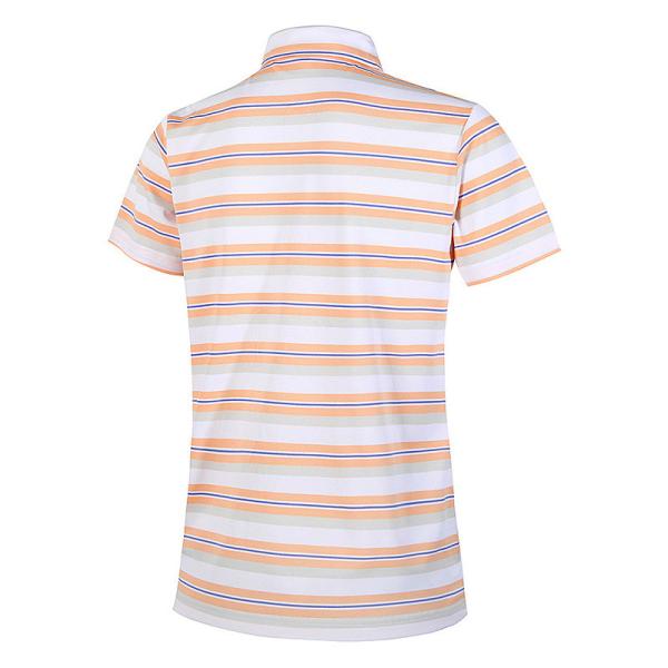 87% Polyester Golf Yellow And White Striped T Shirt Business Casual Collared Shirt