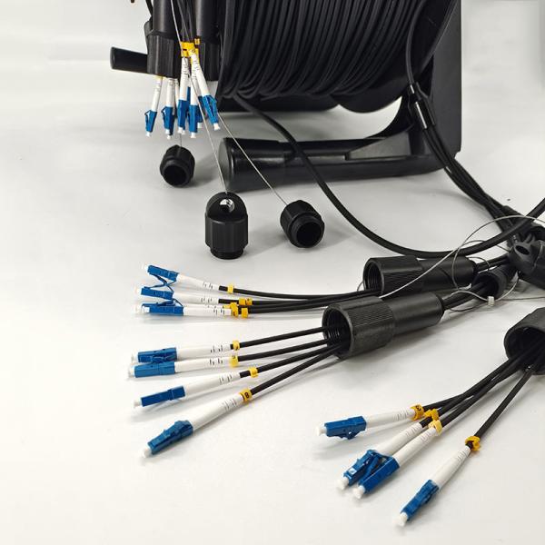 OEM Retractable Tactical Fiber Optic Cable 100m 200m 500m Armored Patch Cord