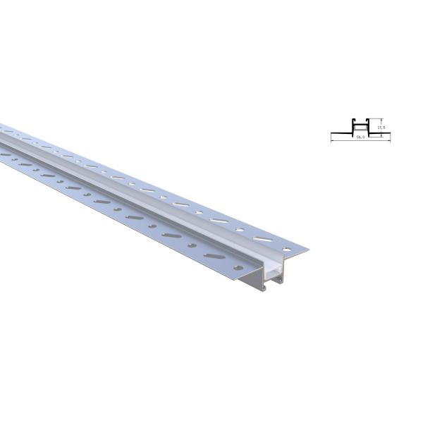 17mm Rimless Aluminum Led Profile , Opal Led Strip Light Aluminum Channel