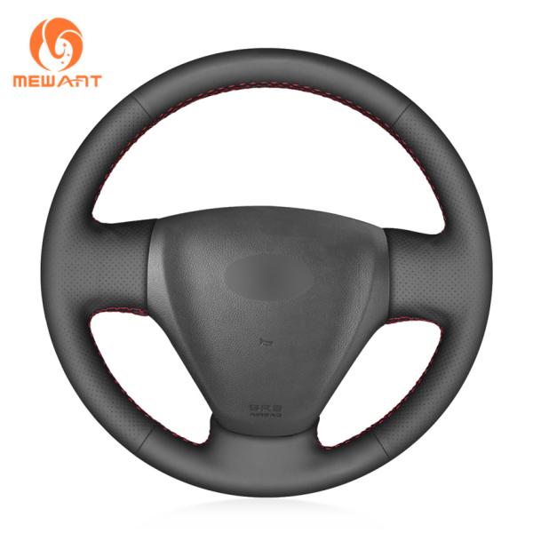 Light Blue Thread Hand Stitched Leather Steering Wheel Cover for Hyundai Getz 2005-2011