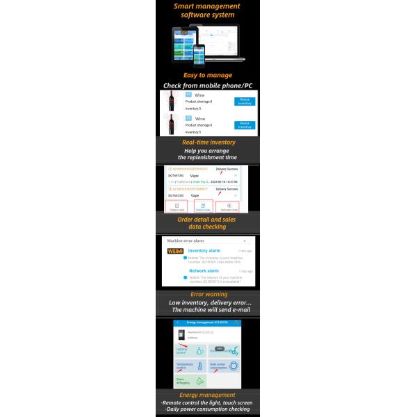 Máquina de venda automática feita sob encomenda do champanhe do vinho da cerveja com verificação xy do elevador e da idade